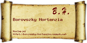 Borovszky Hortenzia névjegykártya